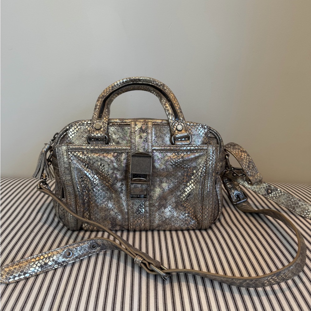 Rebecca Minkoff Leather Metallic Snakeskin Shoulder Bag *Never Used*